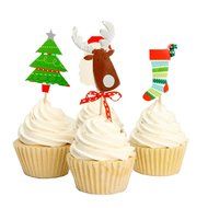 Tonnier - &hearts; Festival Series &hearts; - Christmas Set of 24 Pieces - Cake and Cupcake Toppers, Decoration