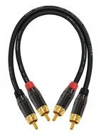 1 Foot RCA Cable Pair - Made with Mogami 2964 High-Definition Audio Interconnect Cable and Amphenol ACPL Black... N6