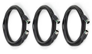 C&amp;E 2 PCS, MIDI Cable with 5 Pin DIN Plugs, 10 Feet Black, CNE585437 N24