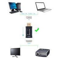DP to HDMI, J&amp;D Gold Plated DisplayPort to HDMI Adapter Converter - Male to Female - Black N4