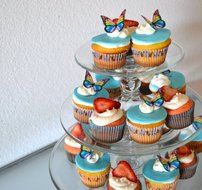 Edible Butterflies &copy; - Small Rainbow Monarchs Set of 24 - Cake and Cupcake Toppers, Decoration