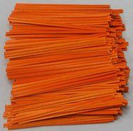 Orange Paper Twist Ties 100 Count 3 1/2&quot; Length Candy Making Supplies