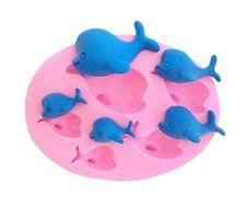 Whales 5 Cavity Silicone Mold, Candy, Fondant, Cake Decorating 10 Cavities