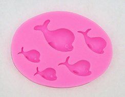 Whales 5 Cavity Silicone Mold, Candy, Fondant, Cake Decorating 10 Cavities N2