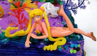 10 Piece SAILOR MOON Themed Birthday Cake Topper Set Featuring Sailor Moon and Friends Characters and Decorative...