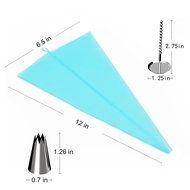 Kootek 42 Pieces Cake Decorating Supplies Kit Tips Stainless Steel Icing Tip Set Tools with 2 Silicone Pastry... N3