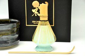 Japanese Mino Yaki ware Matcha Bowl And Tea Ceremony Set Green Tea 10.5 / 10.5 / 8cm (4.1 / 4.1 / 3.1inch)[7368]
