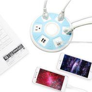 [UFO All-In-One Charging Center] 4-Outlet Surge Protector with Four (4) USB Charging Ports (4.2A) , 100V-240V... N11