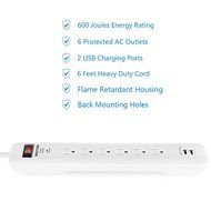 [UFO All-In-One Charging Center] 4-Outlet Surge Protector with Four (4) USB Charging Ports (4.2A) , 100V-240V... N14