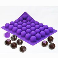 Truffly Made. XL Round Chocolate Truffle, Jelly and Candy Mold, 35 cavities, One step candy pop-out N2