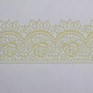 Funshowcase Large Pre-Made Ready to Use Edible Cake Lace Rose Scallop Ivory White 14-inch 10-piece Set
