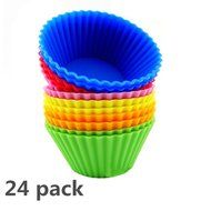 TankeDirect Silicone Linners Barking Cups Muffin Mold for Cakes Cupcakes Liners 24 Packs 6 Colors