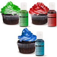 US Cake Supply by Chefmaster Airbrush Cake Color Set - The 12 Most Popular Colors in 2.0 fl. oz. Bottles with...