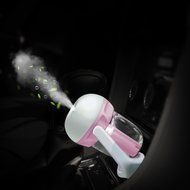 Merope Car Air Humidifier and Aromatherapy Essential Oil Diffuser (Pink) N13