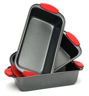Elite Bakeware 3 Piece NonStick Bread Pan Set - Loaf Pans For Bread - Baking Pans - Bakeware Set N4