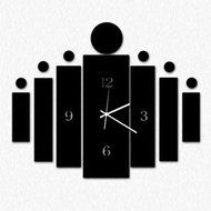 MuLuo Rectangle Wall Clock Removable DIY Acrylic 3D Mirror Wall Sticker Living Room Decoration gold N7