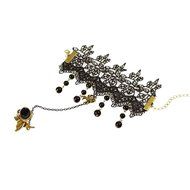 QTMY Black Lace Ring Adjustable Bracelet Jewelry Set gift for women girl N2
