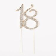 18 Cake Topper for 18th Birthday Number Party Supplies &amp; Decoration Ideas (Silver) N2