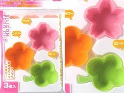 M.V. Trading Silicone Food Sushi Mold Cup for Bento Lunch Box, Flower Garden, Set of 3