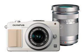 Olympus Mirror Interchangeable Lens Pen Mini E-pm2 Double Zoom Kit White E-pm2 Dzkit Wht N3