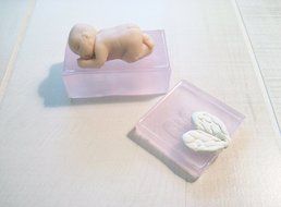 Set of Two Silicone Molds Tiny Baby and Tiny Angel Wings Handmade Supply N2