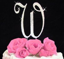 Rhinestone Cake Topper Letter W