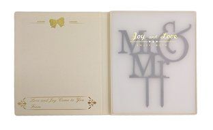LOVENJOY with Gift Box Mr and Mr Same Sex Gay Monogram Wedding Cake Topper Black (5.3-inch) N5
