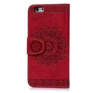 iPhone 6S Plus Case,iPhone 6 Plus Case (4.7") - Wallet Embossed Totem Flower Design Folio PU Leather with Stand...