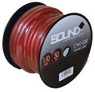 SoundBox Connected 0 Gauge Red Amplifier Amp Power/Ground 1/0 Wire 50 Feet SuperFlex Cable 50' Spool