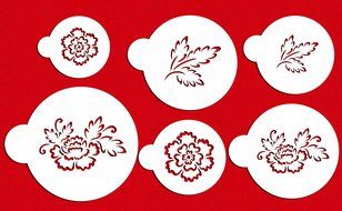 Designer Stencils C790 Brush Embroidery Flower Set, Beige/semi-transparent