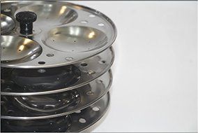 Tabakh IC-206 6-Rack Stainless Steel Idli Cooker with Strong Handles, Makes 24 Idlis