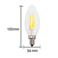 ELINKUME 2W Candelabra LED Bulbs, 20W Light Bulbs Equivalent, LED Warm White 2700K Chandelier LED Bulb, E12 Candelabra... N4