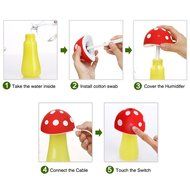 200ml Portable Mini USB Ultrasonic Mashroom Humidifer Diffuser With LED Lights, It's Cute Cool Mist Air Humidifier... N8