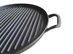 Cast Iron Griddle Pizza Pan - Pre Seasoned Grill (New Design), Black by Utopia Kitchen N2