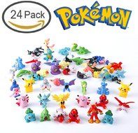 Pokemon Action Figure 1&quot; ,Anime Action Figure Cupcake Toppers ,Pikachu Guarantee, ( Set of 24 PCs Random Lot . )