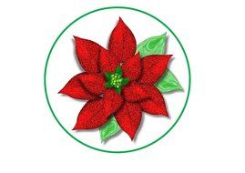 Christmas Poinsettia, 7&quot; Edible PREMIUM THICKNESS SWEETENED VANILLA, Wafer Rice Paper 7&quot; Cake Toppers/Decorations