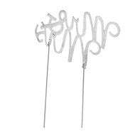 Crystal Rhinestone Cake Topper Wedding Monogram Mr &amp; Mrs diamante Bling Inital Cake Decoration (1, Silver) N2