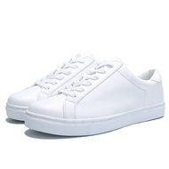 Spritech(TM) Men Women Unisex Fashion PU Leather Lace Up Lovers Casual Flat Sneaker Shoes White and Black 38 N31