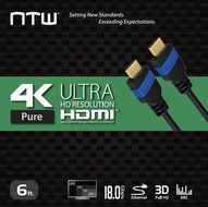 NTW NHDMI2P-006P 6' Ultra HD PURE PRO 4K High Speed HDMI Cable Offers 4X The Clarity N25