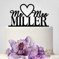 Ecape Acrylic Wedding Cake Topper Wedding Monogram Mr and Mrs Cake Topper With Maple Leaf N2