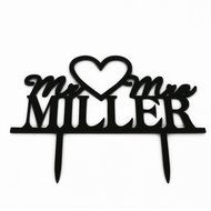 Ecape Acrylic Wedding Cake Topper Wedding Monogram Mr and Mrs Cake Topper With Maple Leaf N3