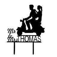 Ecape Acrylic Wedding Cake Topper Wedding Monogram Mr and Mrs Cake Topper With Maple Leaf N4