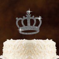 Luxury Silver Crown Cake Topper For Anniversary, Birthday Party &amp; Wedding. Shine &amp; Sparkles. BEST OFFER ON AMAZON.