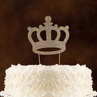 Luxury Silver Crown Cake Topper For Anniversary, Birthday Party &amp; Wedding. Shine &amp; Sparkles. BEST OFFER ON AMAZON. N2