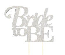All About Details Silver Bride-to-be Cake Topper