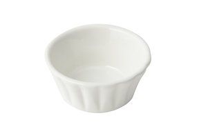 Bon Chef 9104 Aluminum Round Stackable Ramekin, 4 oz Capacity, 3" Diameter, Sandstone White (Pack of 24)