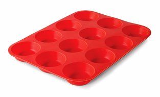 Bahoki Essentials 12 Cup Silicone Muffin Pan Perfect Cupcake Liner, Baking Cups &amp; Silicone Muffin Mold