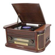 Musitrend Retro Vinyl Record Player 7-in-1 Nostalgic Turntable with USB encoding, Cassette, CD, AM/FM radio, Remote... N3