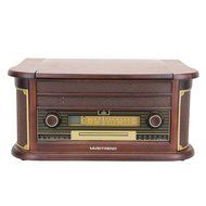Musitrend Retro Vinyl Record Player 7-in-1 Nostalgic Turntable with USB encoding, Cassette, CD, AM/FM radio, Remote... N4