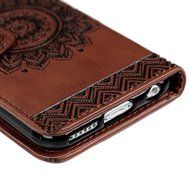 iPhone 6S Plus Case,iPhone 6 Plus Case (4.7") - Wallet Embossed Totem Flower Design Folio PU Leather with Stand... N3